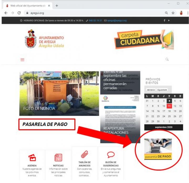 Nueva pasarela de pago online en la web del Ayuntamiento de Estella-Lizarra