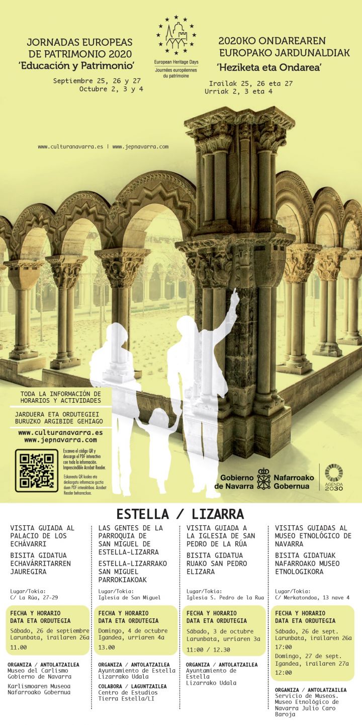Cartel de las jornadas europeas de patrimonio 2020 Estella/Lizarra