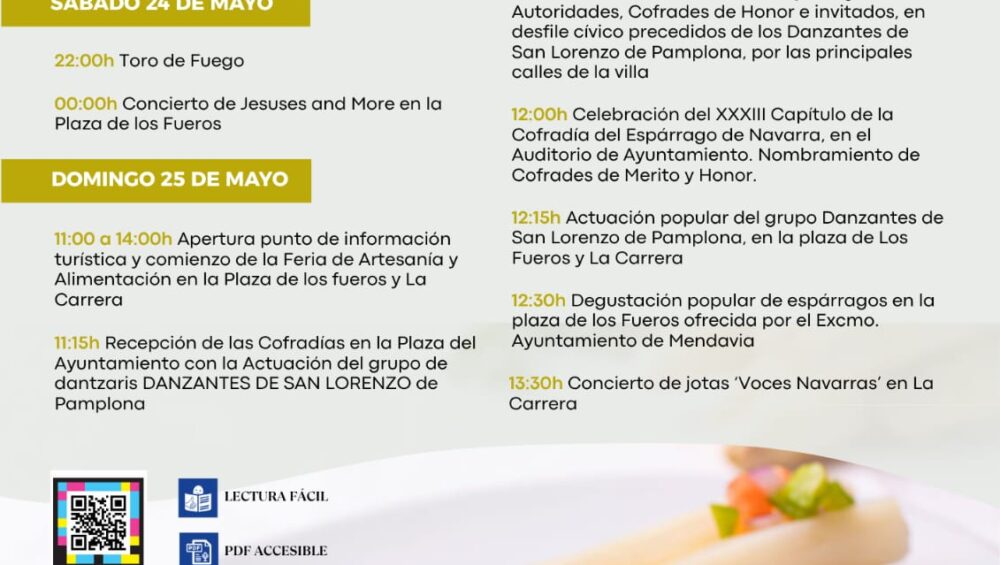 Cartel Capítulo de la Cofradía y Día del Espárrago de Mendavia 2025