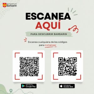 Códigos QR para descargar la aplicación "Barbarin Inmersivo"