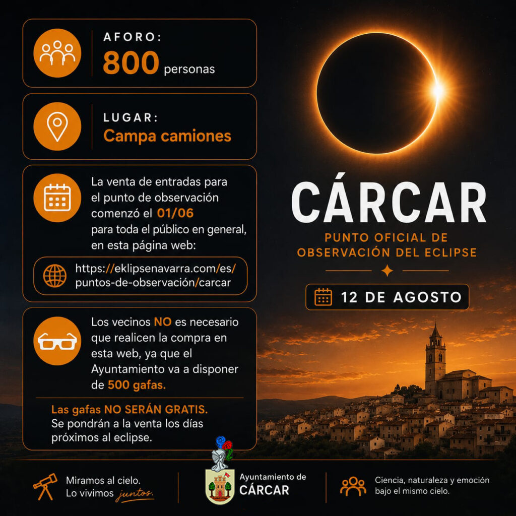 Cartel del Eclipse solar en Cárcar