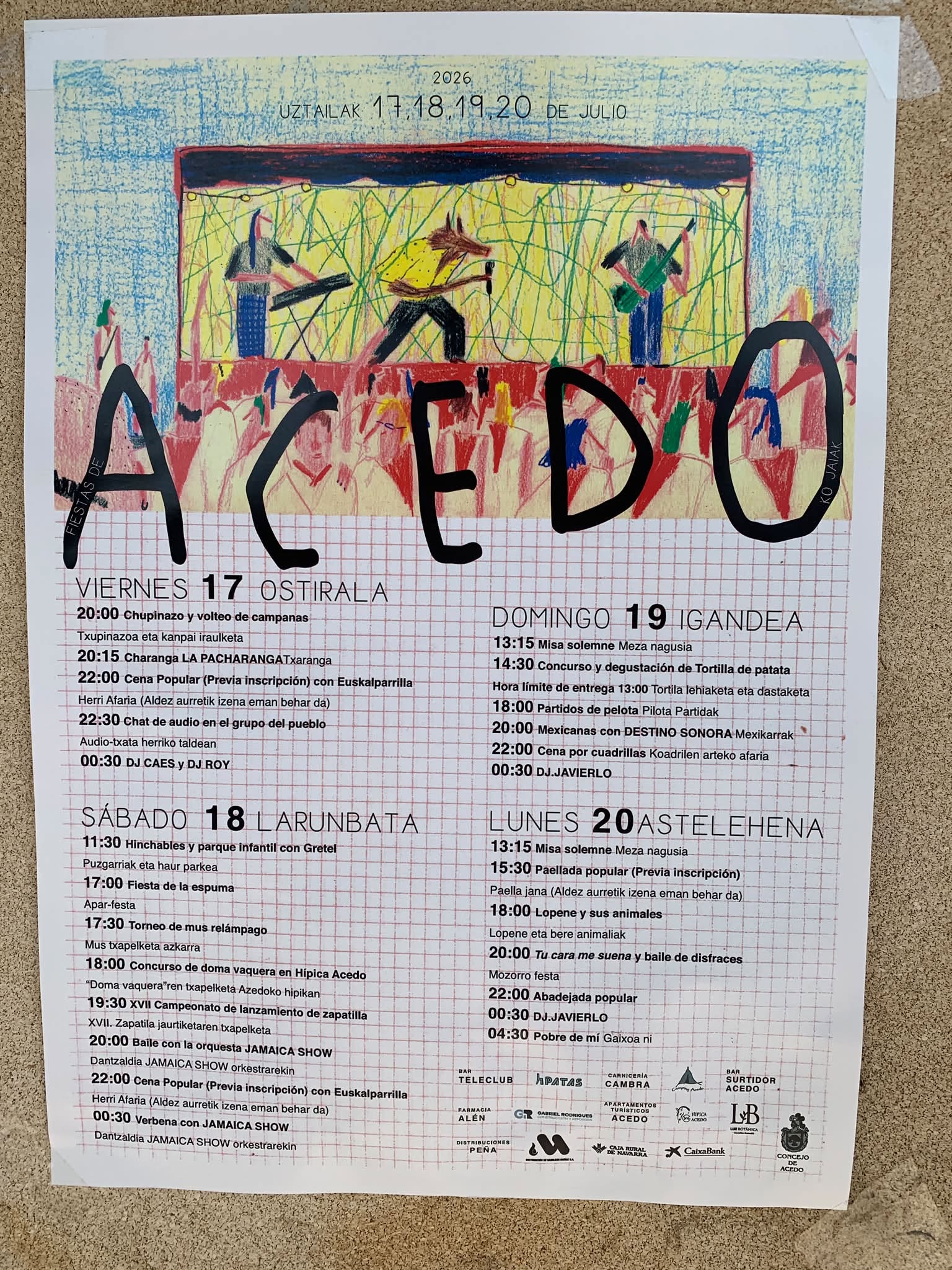 Cartel y programa fiestas de Acedo