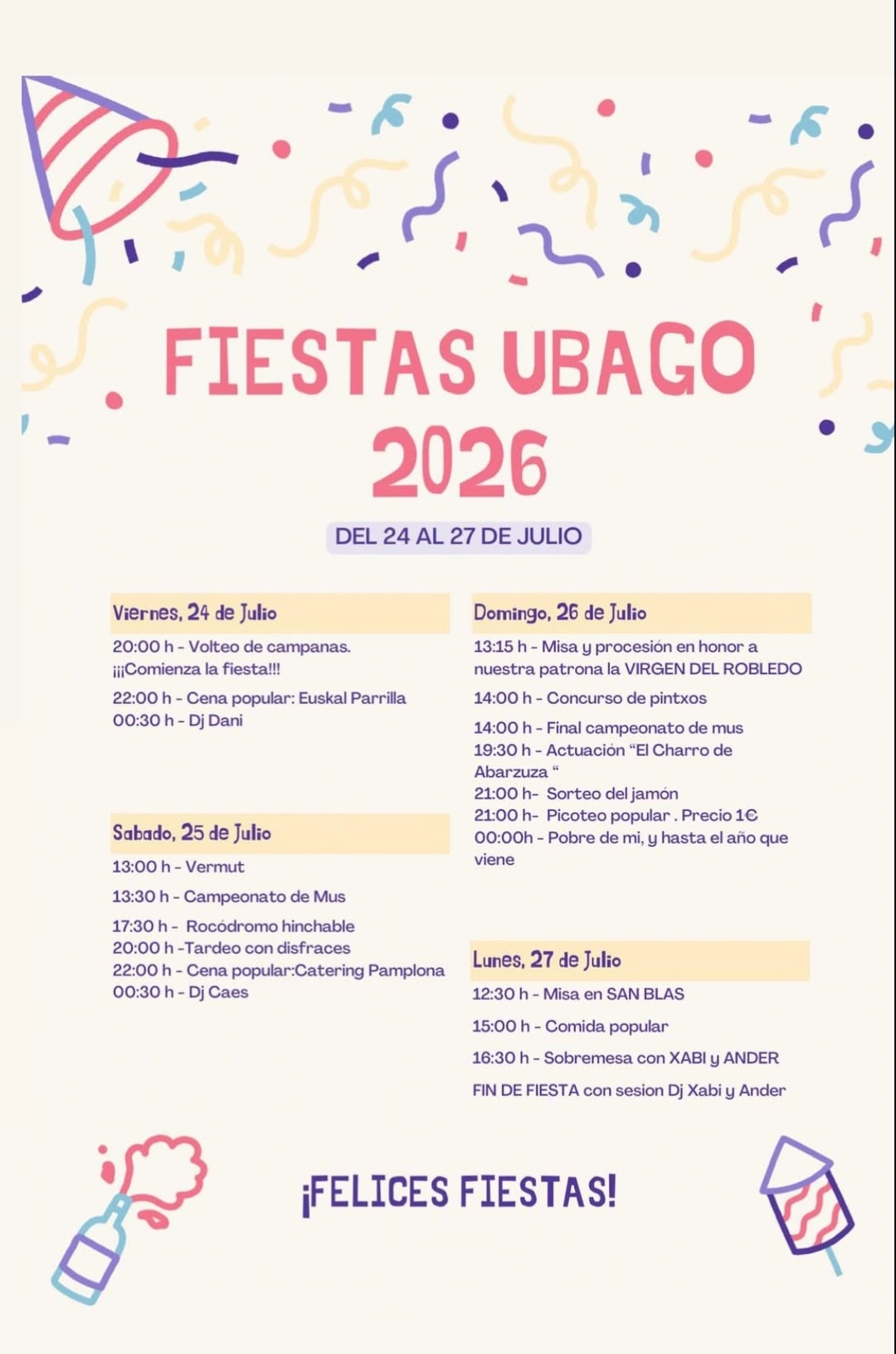 Cartel fiestas de Ubago