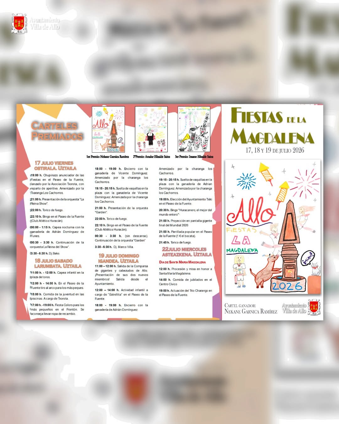 Cartel fiestas de la Magdalena en Allo