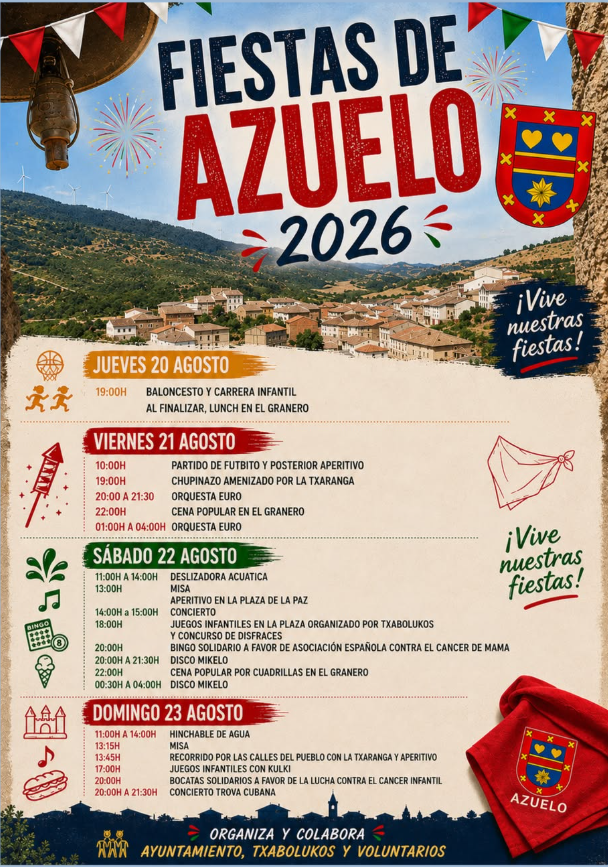 Cartel y programa fiestas de Azuelo 2026