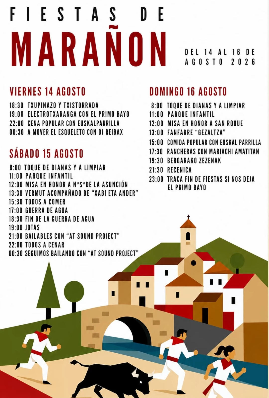 Cartel fiestas de Marañón 2026