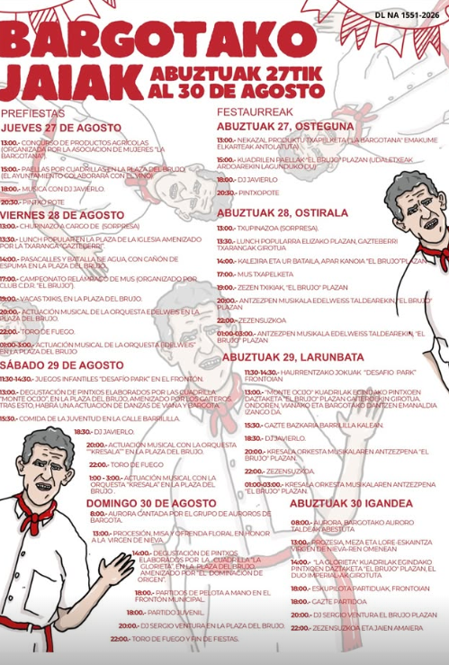 Programa fiestas Bargota 2026