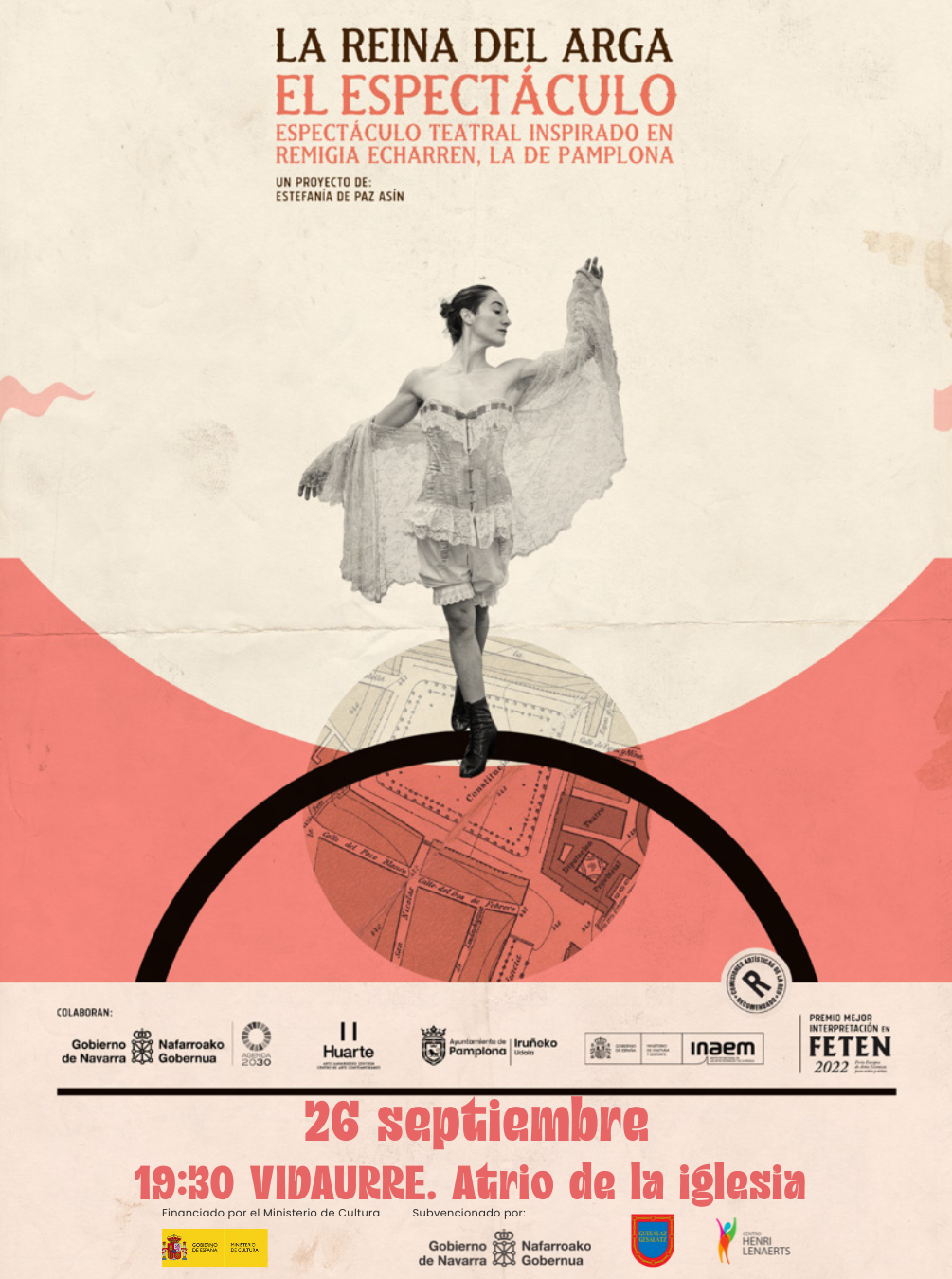 Cartel espectáculo teatral La Reina del Arga en Vidaurre