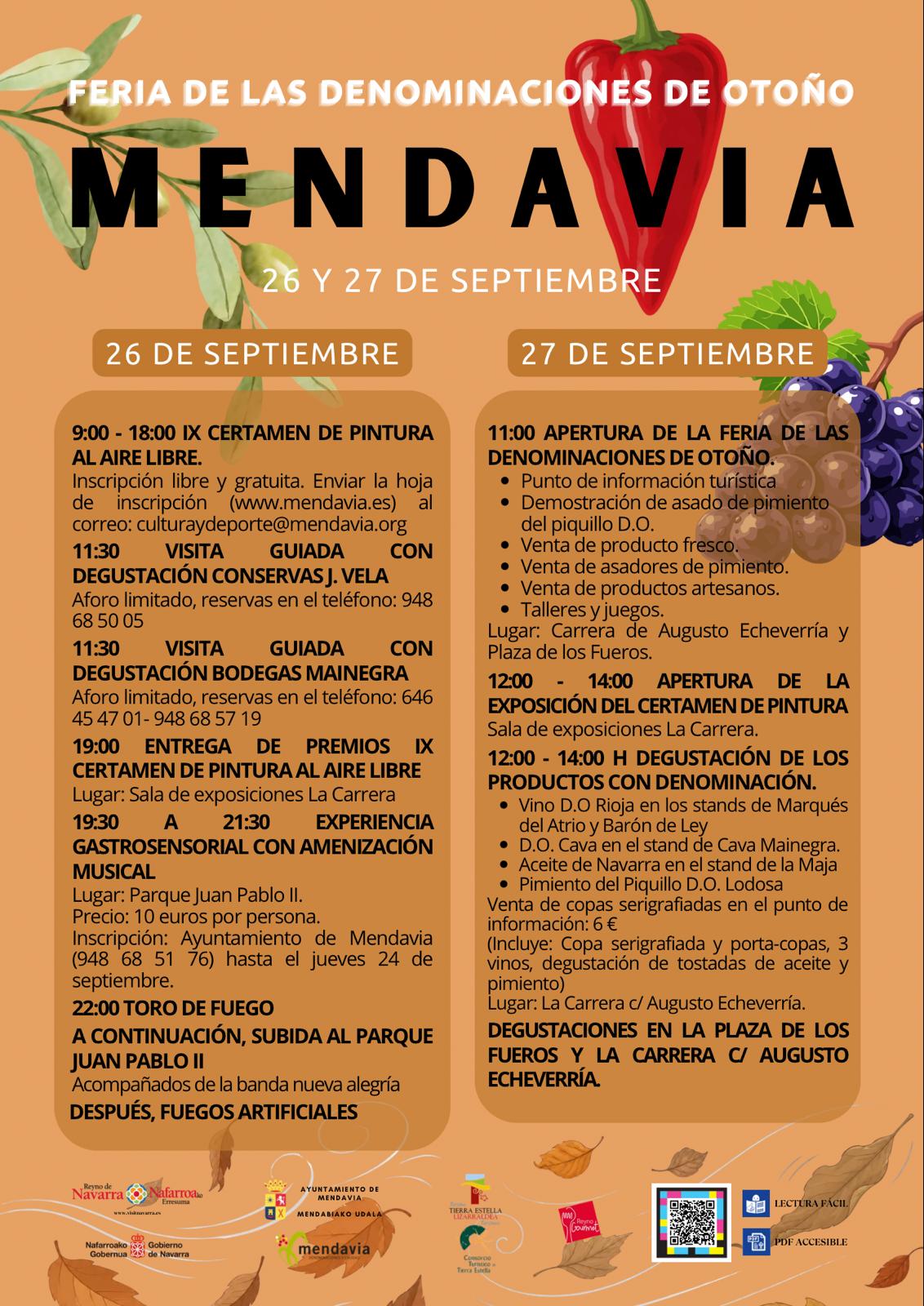 Cartel y programa Denominaciones de Otoño de Mendavia 2026