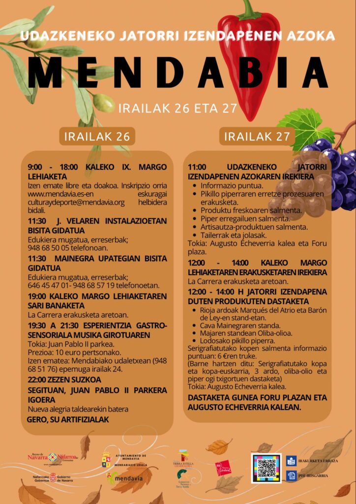 Cartel y programa Denominaciones de Otoño 2026 en euskera