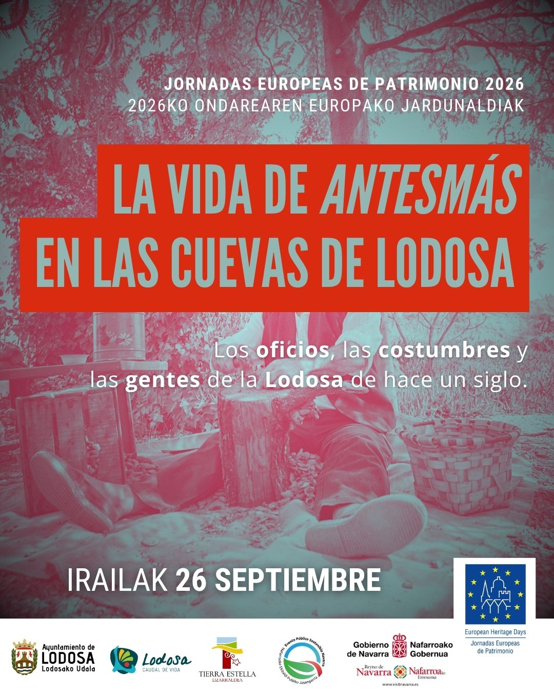 Cartel Jornadas Europeas del Patrimonio-Cuevas de Lodosa 2026