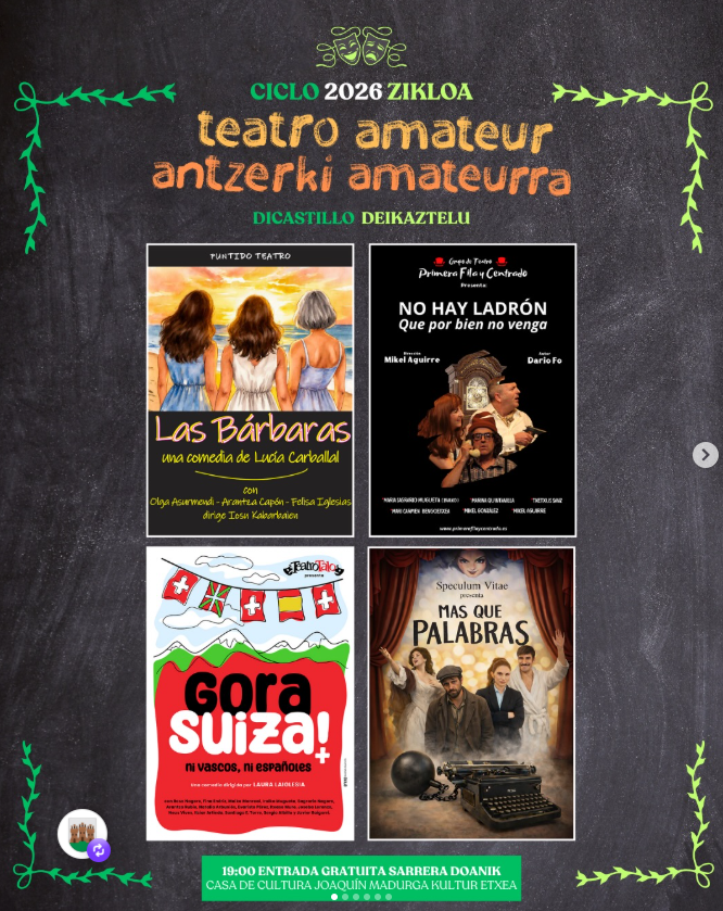 Cartel ciclo de teatro amateur en Dicastillo
