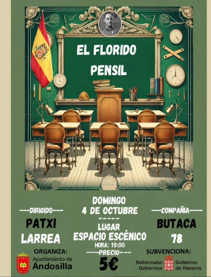Cartel teatro "El florido pensil" en Andosilla