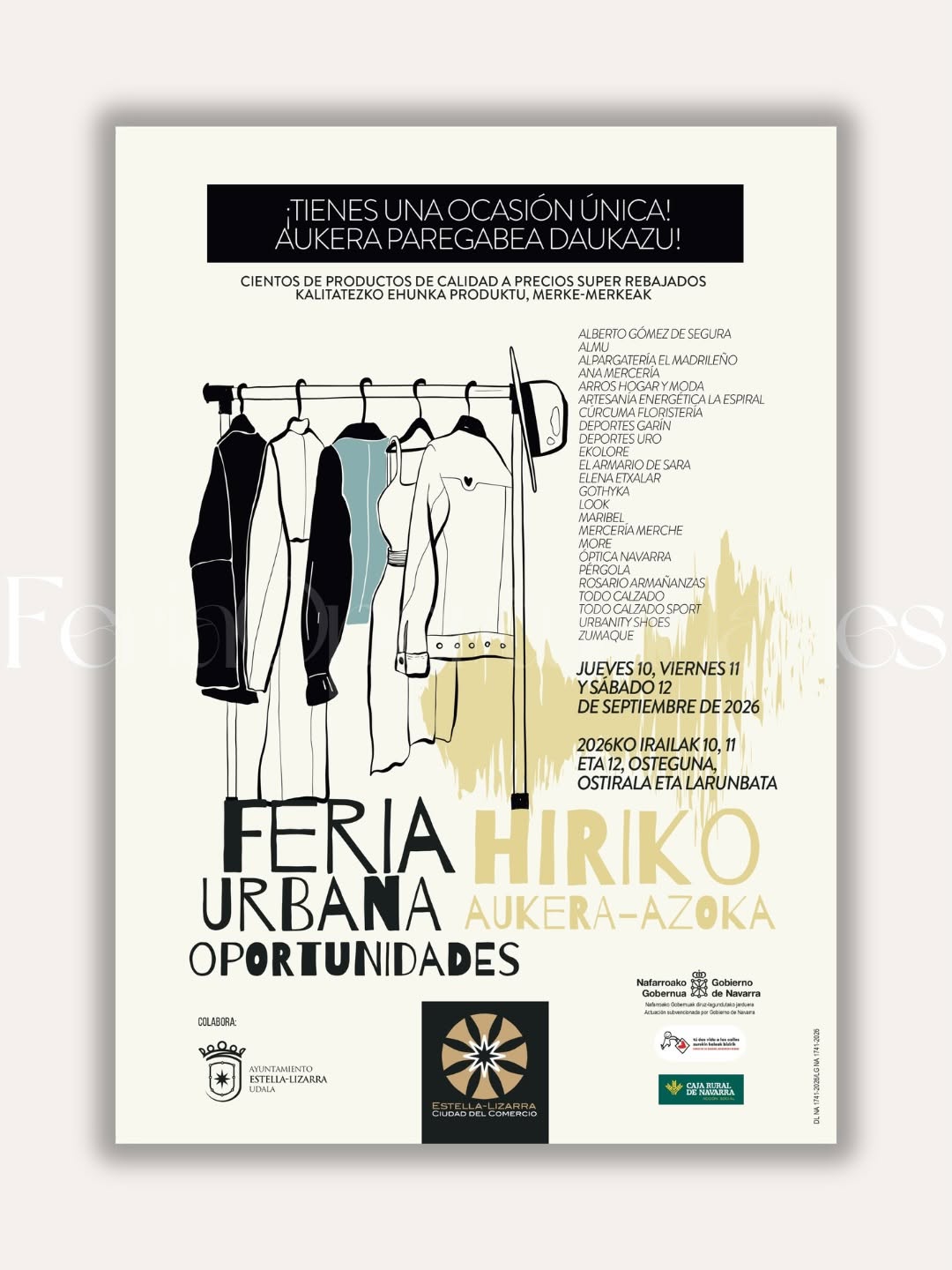 Cartel feria urbana de oportunidades de Estella-Lizarra