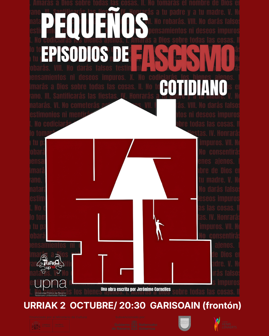 Cartel teatro de la UPNA en Garisoain
