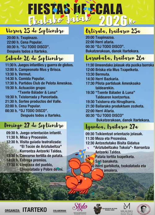 Programa fiestas de Ecala 2026