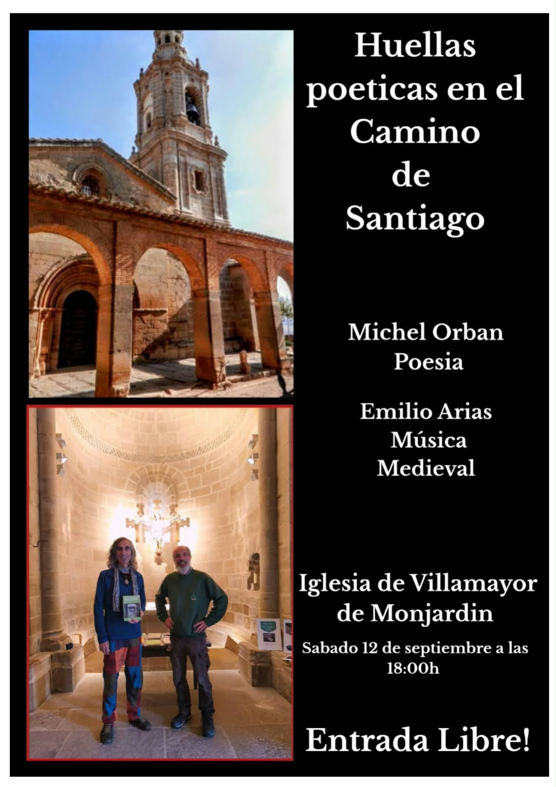 Cartel recital de poesía en Villamayor de Monjardín