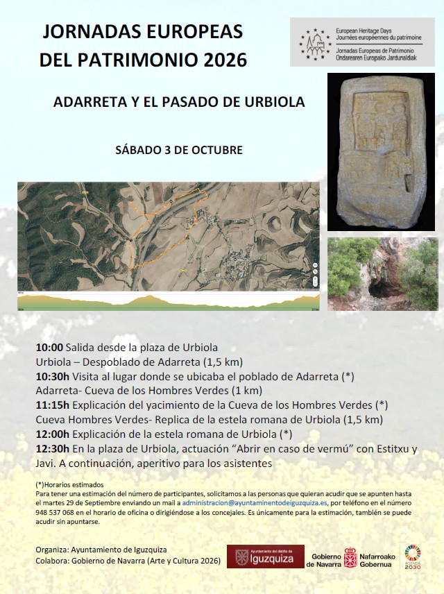 Cartel visita patrimonio de Igúzquiza en las Jornadas Europeas de Patrimonio 2026