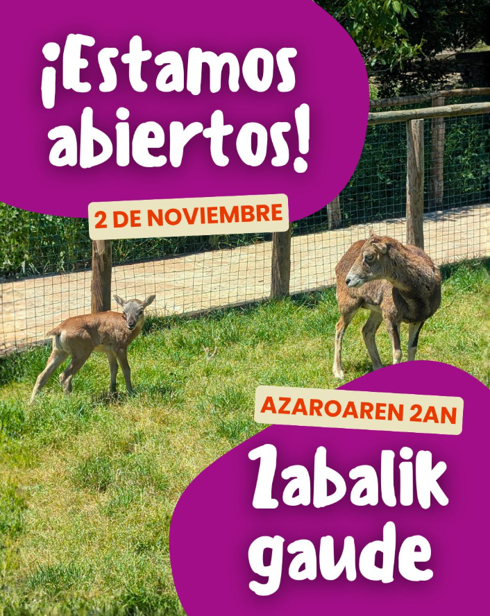 Cartel apertura Granja Escuela Basabere Puente de Todos los Santos