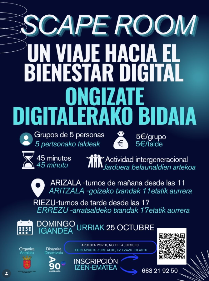 Cartel Escape Room digital en Arizala y Riezu