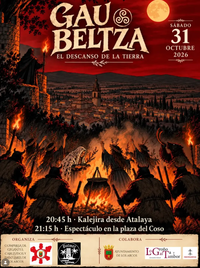 Cartel Gau Beltza en Los Arcos