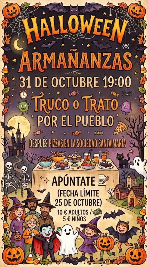 Cartel de Halloween en Armañanzas