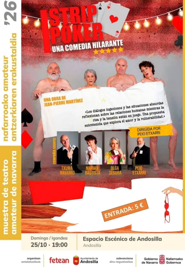 Cartel de comedia de teatro amateur de Navarra en Andosilla