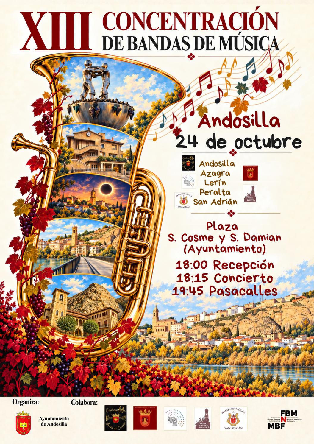 Cartel concentración de bandas en Andosilla