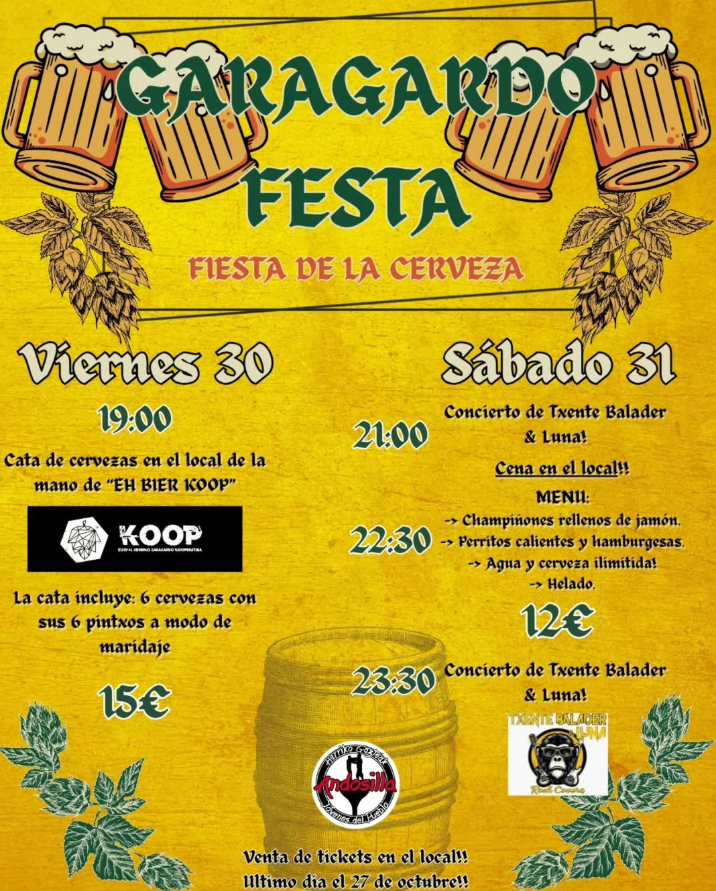 Cartel fiesta de la cerveza en Andosilla