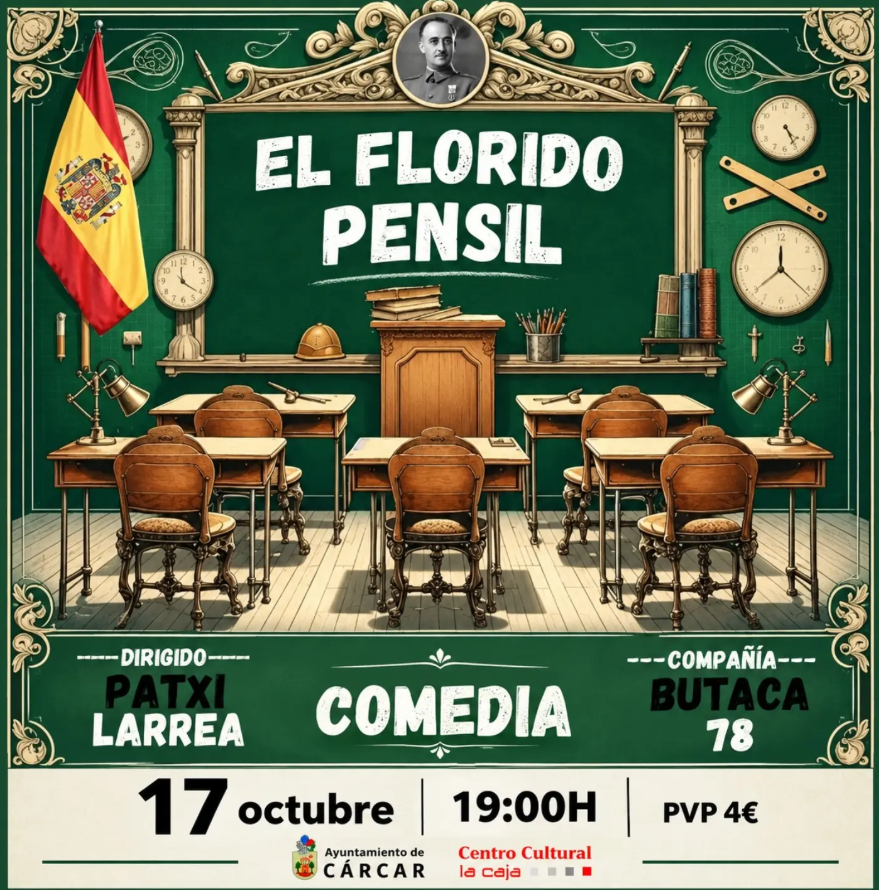 Cartel comedia "El Florido Pensil" en Cárcar
