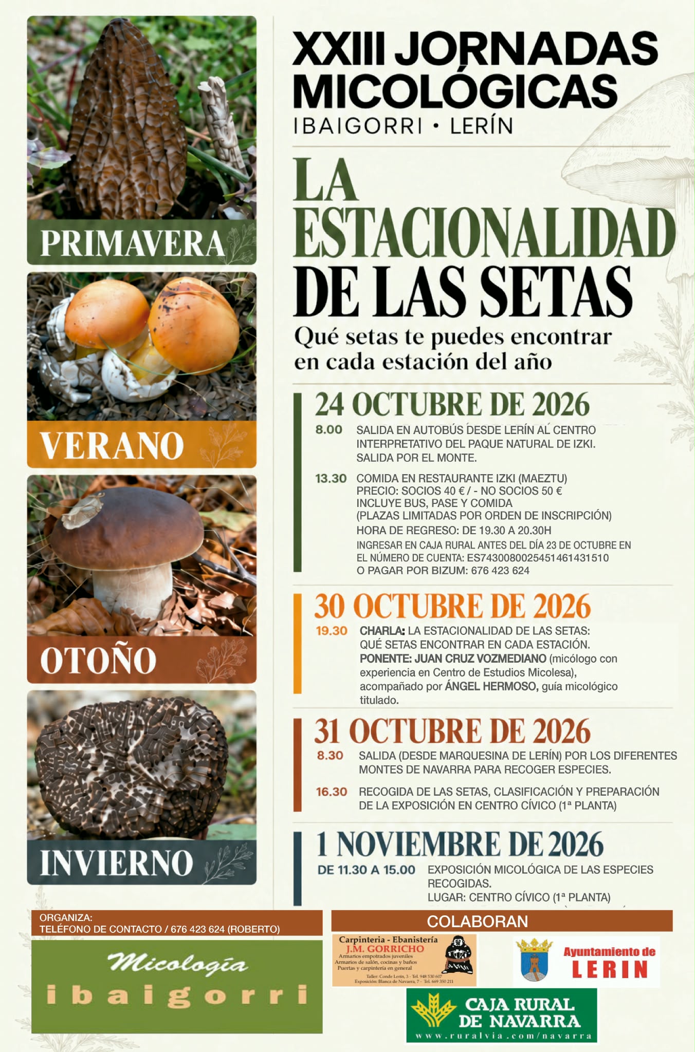 Cartel Jornadas Micológicas en Lerín