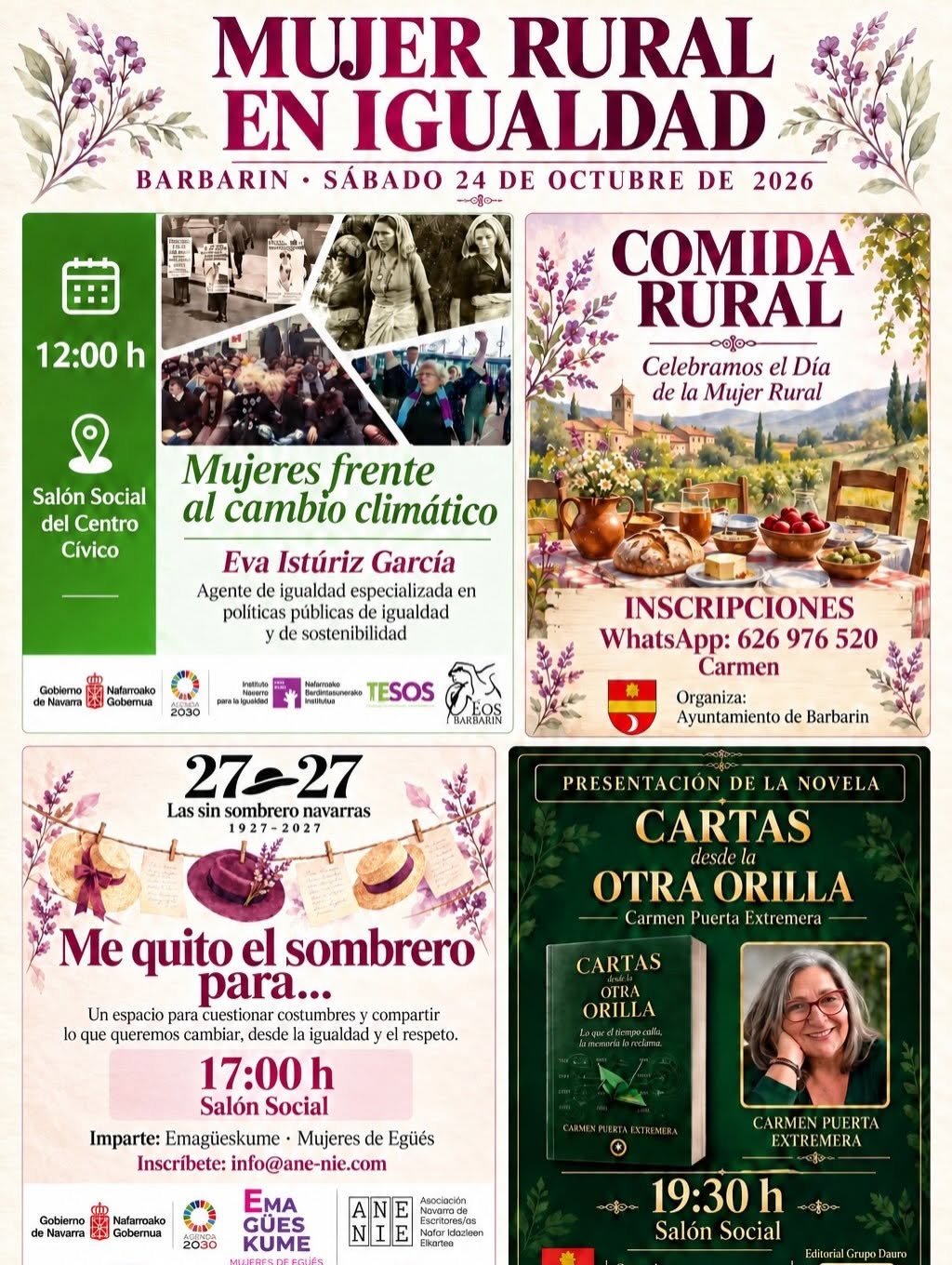 Cartel Mujer Rural en Igualdad en Barbarin
